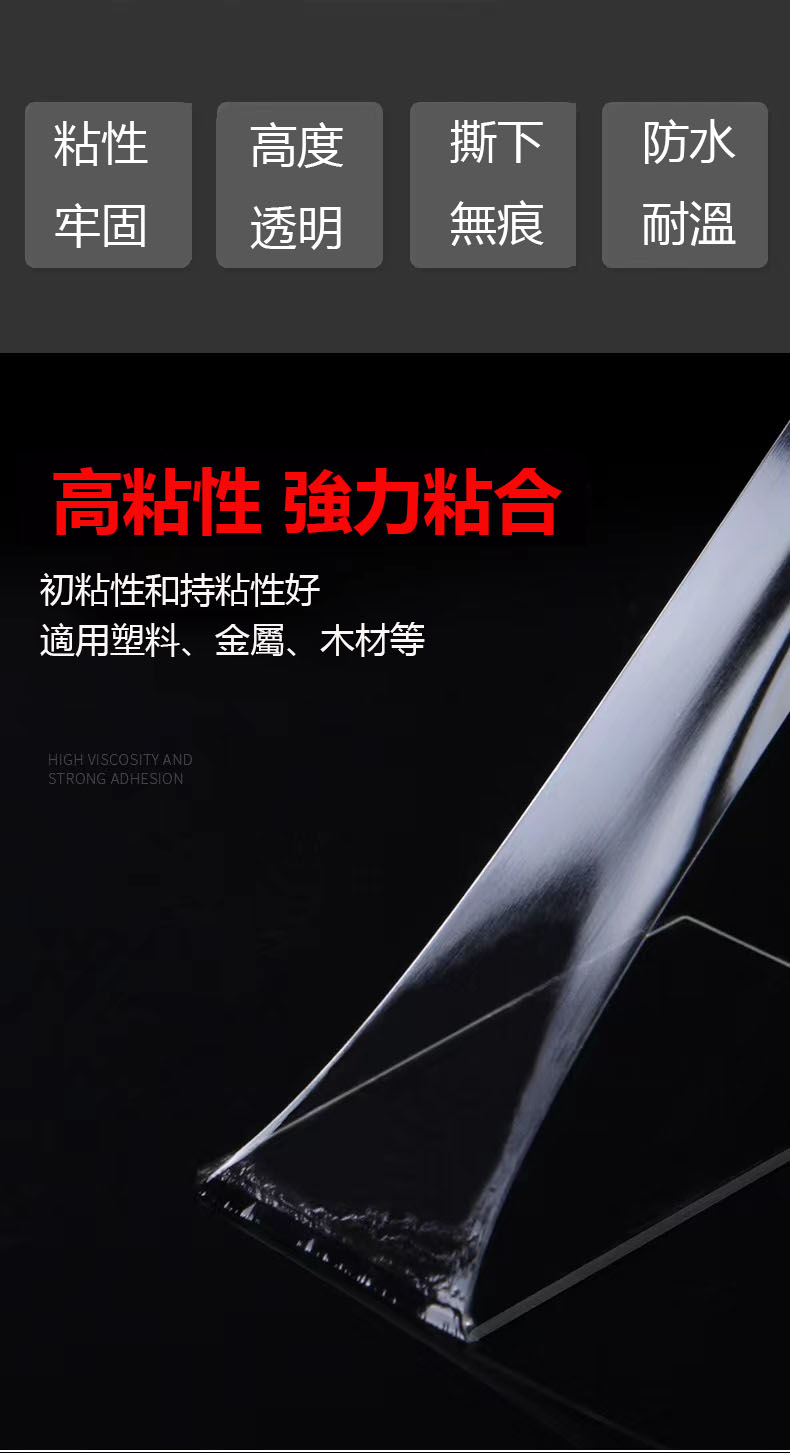 限時搶購 納米雙面膠 高粘度網格納米透明膠帶強力固定 限時搶購 納米雙面膠 高粘度網格納米透明膠帶強力固定